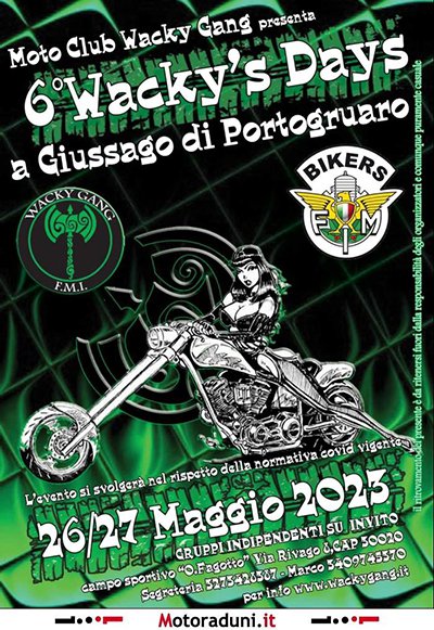 Locandina evento 6° WACKY'S DAYS