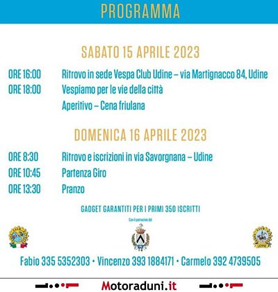 Locandina evento 15° RADUNO NAZIONALE VESPA CITTA' DI UDINE