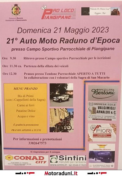 Locandina evento 21° MOTO AUTO RADUNO D'EPOCA