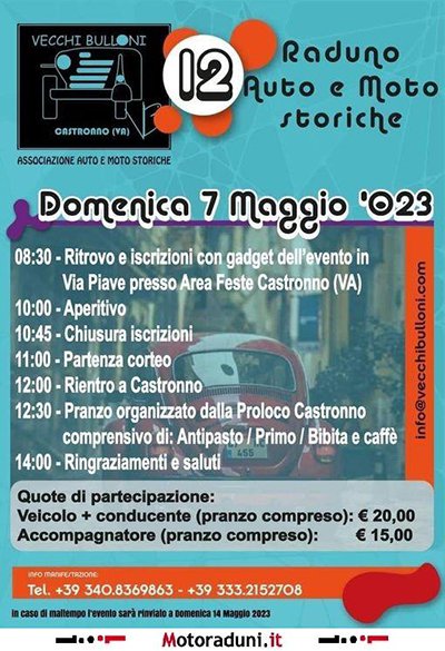 Locandina evento 12° RADUNO AUTO E MOTO STORICHE