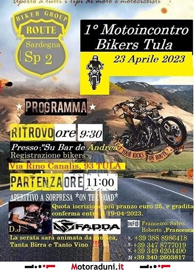 Locandina evento 1° MOTOINCONTRO BIKERS TULA