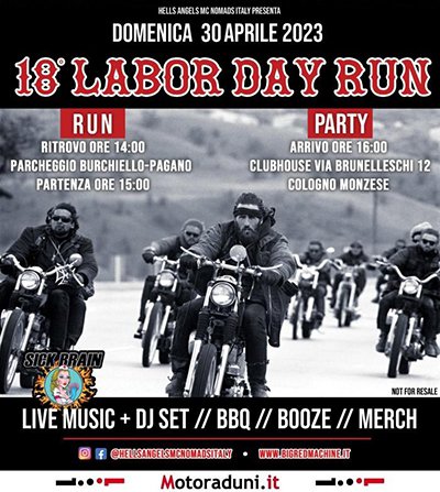 Locandina evento 18° LABOR DAY RU