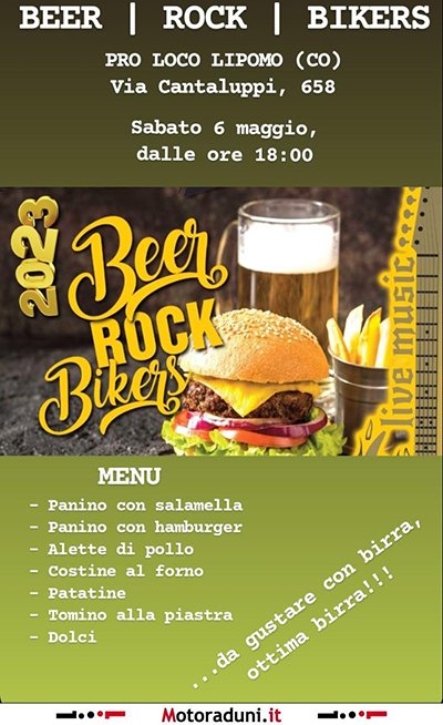 Locandina evento BEER ROCK BIKERS