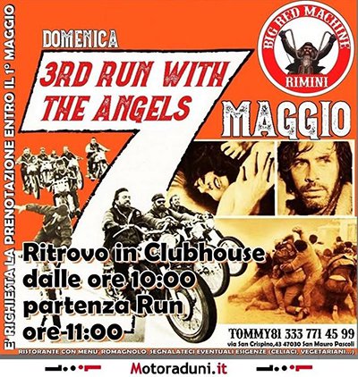 Locandina evento 3° RUN WITH THE ANGELS