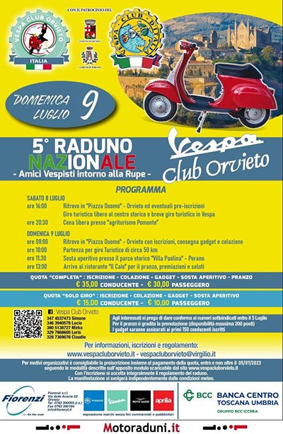 Locandina evento 5° VESPA RADUNO NAZIONALE AMICI VESPISTI INTORNO ALLA RUPE