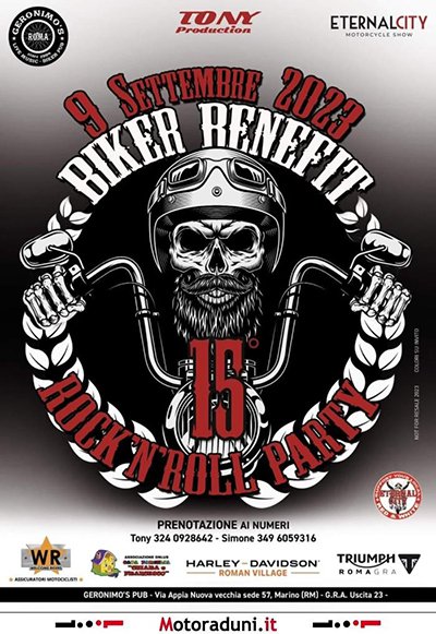 Locandina evento 15° BIKER BENEFIT ROCK''ROLL PARTY