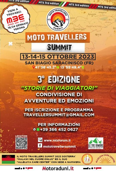 Locandina evento MOTO TRAVELLERS SUMMIT 2023