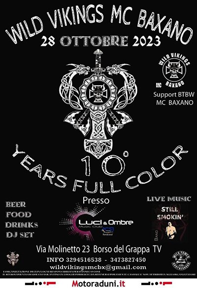 Locandina evento 10° YEARS FULL COLOR