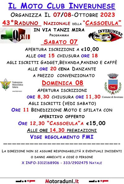 Locandina evento 43° RADUNO NAZIONALE DELLA CASSOEULA