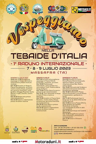 Locandina evento 1° RADUNO INTERNAZIONALE VESPEGGIAMO NELLA TEBAIDE D'ITALIA