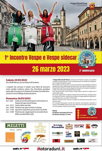 Locandina evento 1° INCONTRO VESPE E VESPE SIDECAR