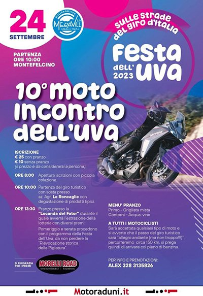 Locandina evento 10° MOTOINCONTRO DELL'UVA
