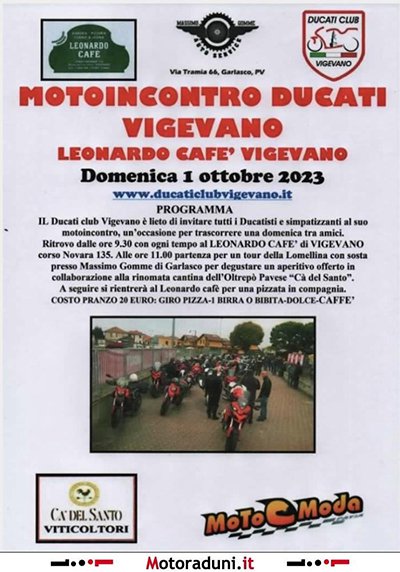 Locandina evento MOTOINCONTRO DUCATI VIGEVANO