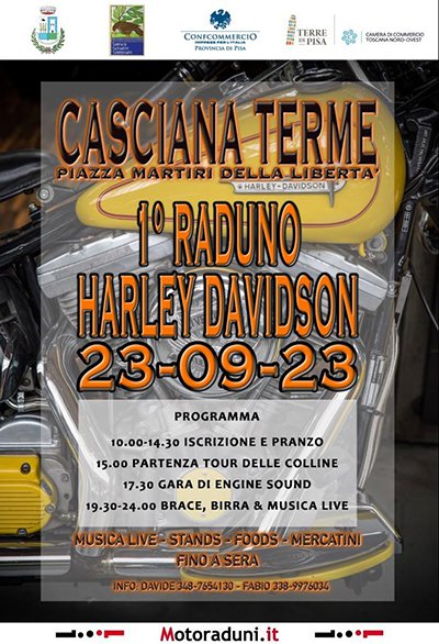Locandina evento 1° RADUNO HARLEY DAVIDSON CASCIANA TERME