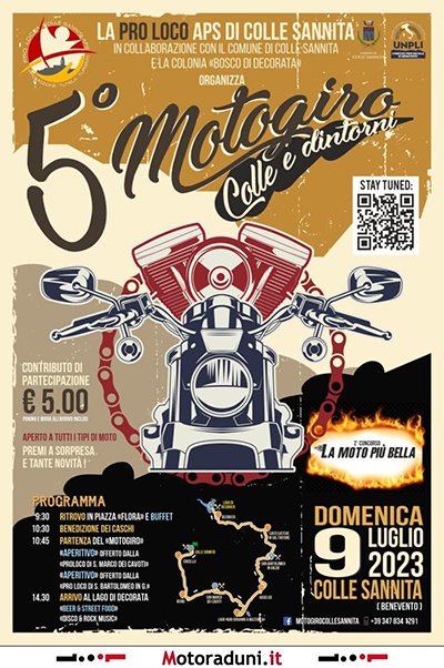 Locandina evento 5° MOTOGIRO COLLE E DINTORNI