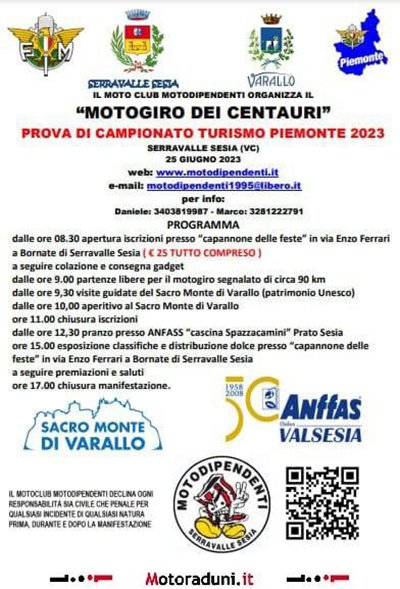 Locandina evento MOTOGIRO DEI CENTAURI