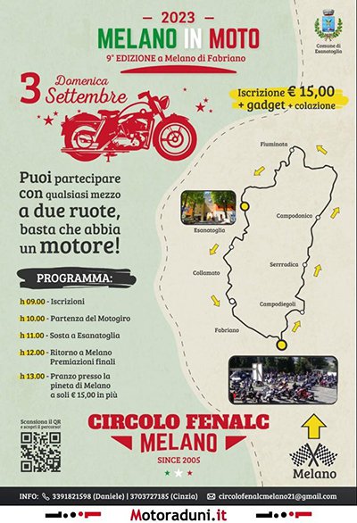 Locandina evento MELANO IN MOTO 2023