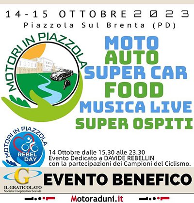 Locandina evento MOTORI IN PIAZZOLA 2023