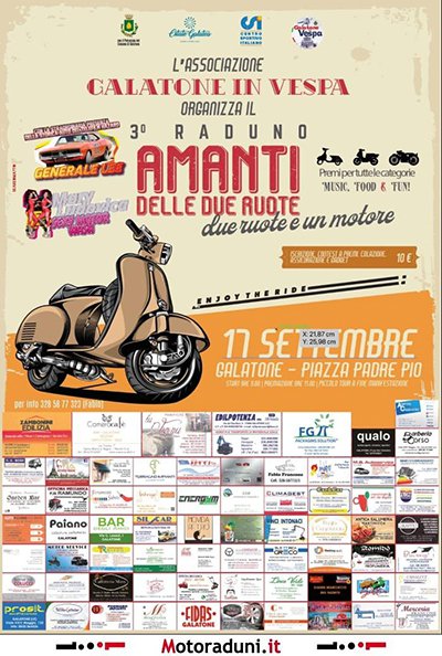 Locandina evento 3° RADUNO AMANTI DELLE DUE RUOTE - DUE RUOTE E UN MOTORE