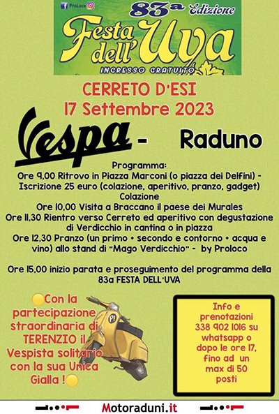 Locandina evento VESPA RADUNO