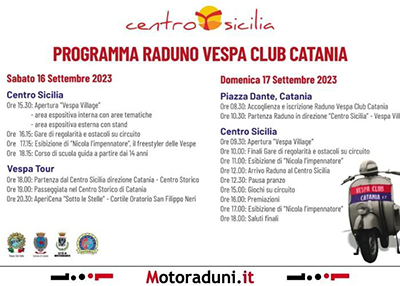 Locandina evento RADUNO NAZIONALE VESPA CLUB CATANIA