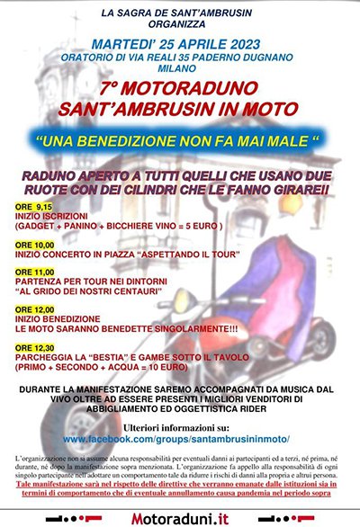Locandina evento 7° MOTORADUNO SANT'AMBRUSIN IN MOTO