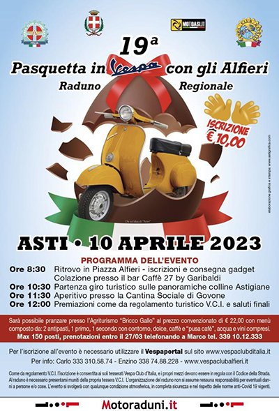 Locandina evento 19^ PASQUETTA IN VESPA CON GLI ALFIERI