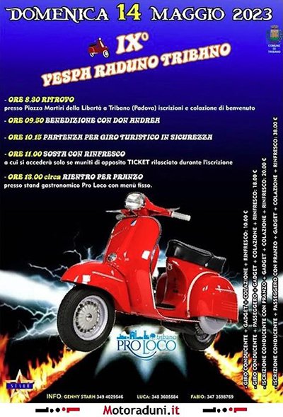 Locandina evento IX° VESPA RADUNO TRIBANO
