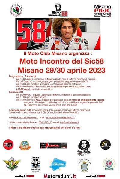 Locandina evento MOTO INCONRO DEL SIC58
