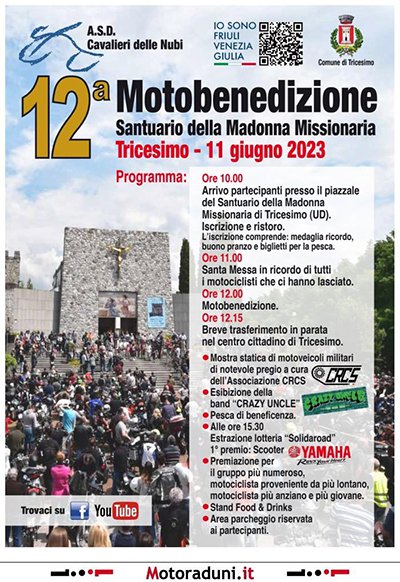 Locandina evento 12^ MOTOBENEDIZIONE DI TRICESIMO