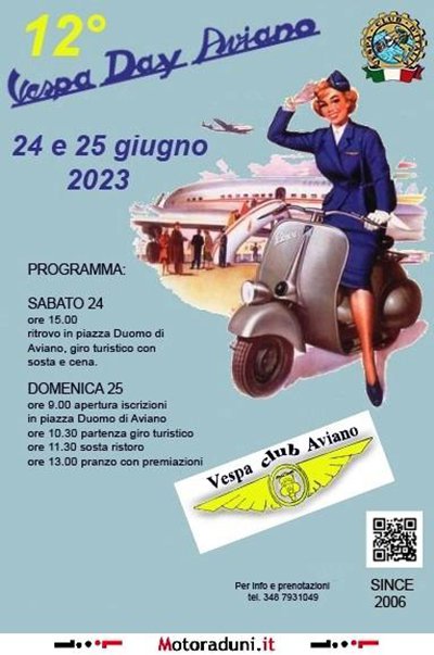 Locandina evento 12° RADUNO NAZIONALE VESPA DAY AVIANO