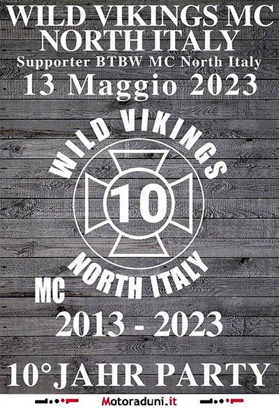 Locandina evento 10° JAHR PARTY WILD VIKING MC NORTH ITALY