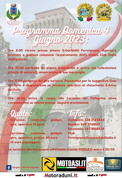 Locandina evento 1° VESPA RADUNO CITTA' DI FERMIGNANO