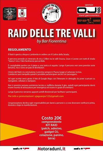 Locandina evento RAID DELLE TRE VALLI