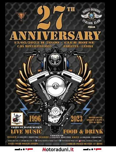 Locandina evento 27° ANNIVERSARY H-DIC PUGLIA