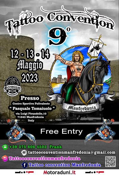 Locandina evento 9° TATTOO CONVENTION MANFREDONIA