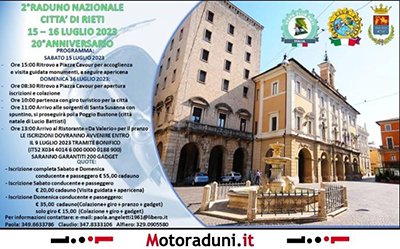 Locandina evento 2° RADUNO NAZIONALE CITTA' DI RIETI
