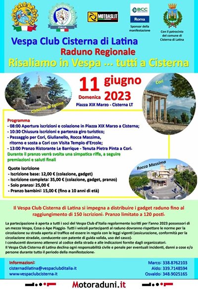 Locandina evento RISALIAMO IN VESPA... TUTTI A CISTERNA