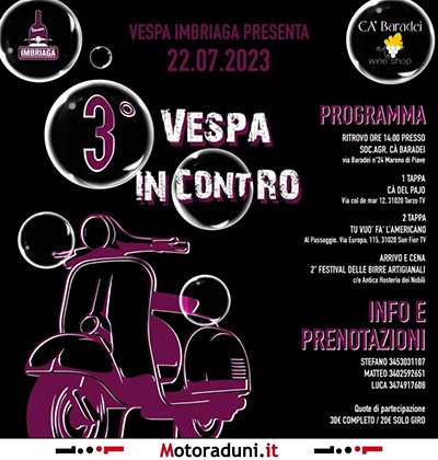 Locandina evento 3° VESPA INCONTRO VESPA IMBRIAGA