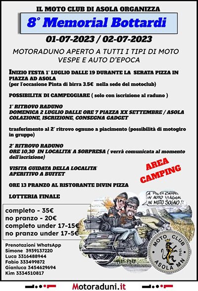 Locandina evento 8° MEMORIAL BOTTARDI