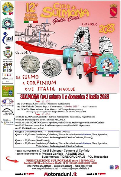 Locandina evento 12° RADUNO NAZIONALE CITTA' DI SULMONA