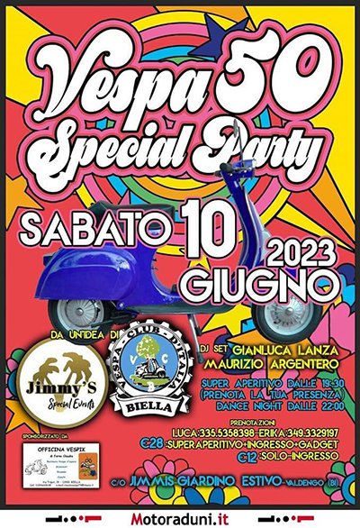 Locandina evento VESPA 50 SPECIAL PARTY