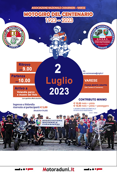 Locandina evento MOTOGIRO DEL CENTENARIO