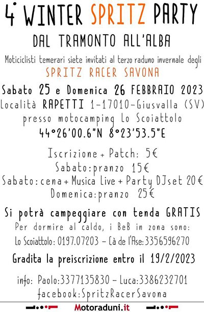 Locandina evento 4° WINTER SPRITZ PARTY