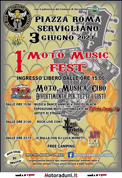 Locandina evento 1° MOTO MUSIC FEST