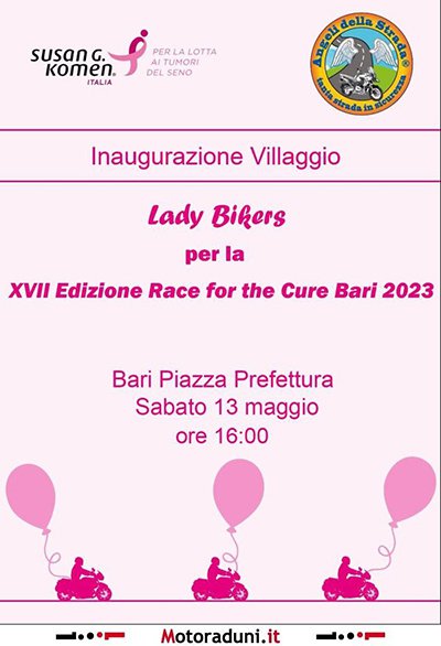 Locandina evento LADY BIKERS ALLA RACE OF THE CURE