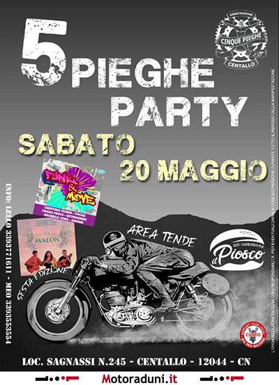 Locandina evento 5 PIEGHE PARTY