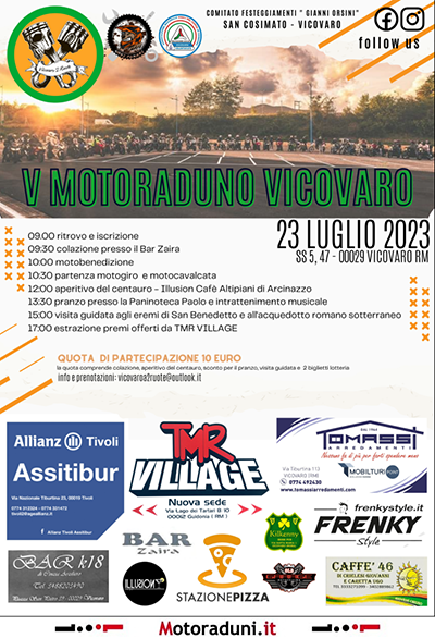 Locandina evento V MOTORADUNO VICOVARO