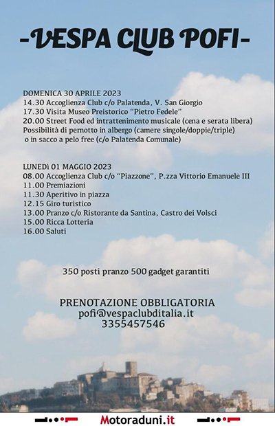 Locandina evento 10+2 RADUNO VESPA CLUB POFI