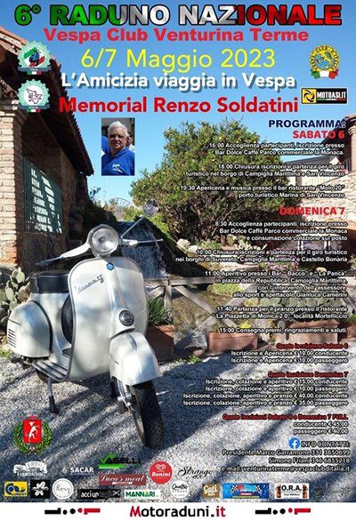 Locandina evento 6° RADUNO NAZIONALE VESPA CLUB VENTURINA TERME